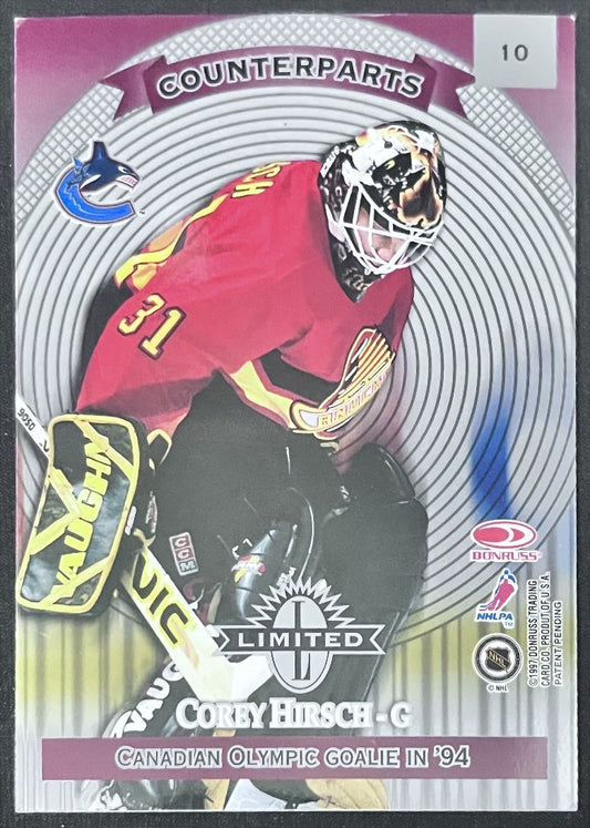 1997-98 Donruss Limited Exposure Counterparts Corey Hirs / Trevor Kidd Vancouver