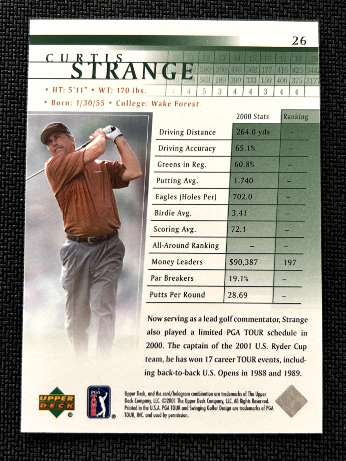 Curtis Strange 2011 Upper Deck golf #26