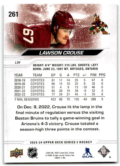 2023-24 Upper Deck Lawson Crouse Arizona Coyotes #261