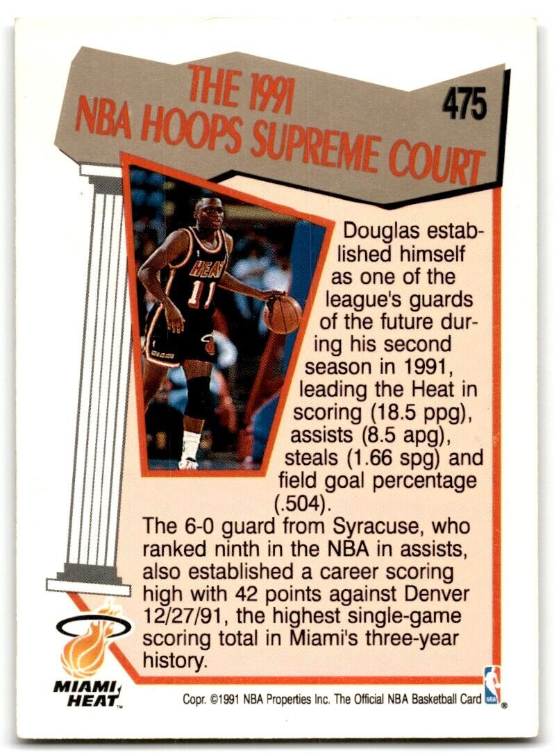 1991-92 Hoops Sherman Douglas Miami Heat #475