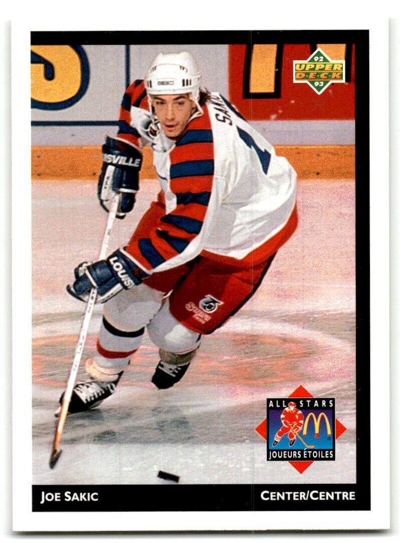 1992-93 Upper Deck McDonald's All-Stars Joe Sakic Quebec Nordiques #MCD-26