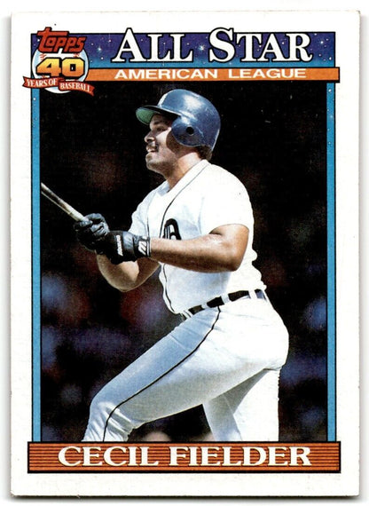 1991 Topps Cecil Fielder Detroit Tigers #386