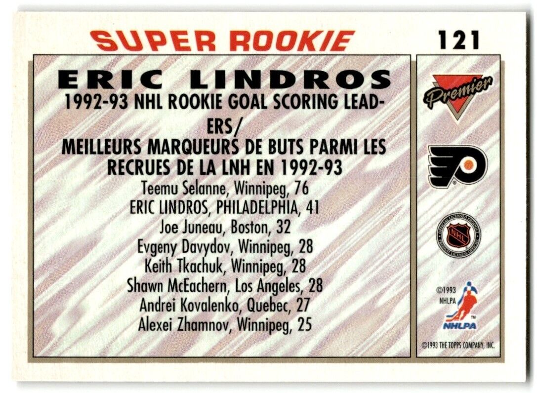 1993-94 O-Pee-Chee Premier Eric Lindros Philadelphia Flyers #121