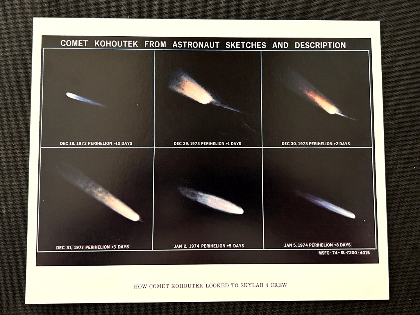 NASA COMET KOHOUTEK LOOKED TO SKYLAB 4 CREW 8X10 litho