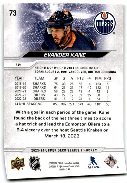 2023-24 Upper Deck Evander Kane Edmonton Oilers #73