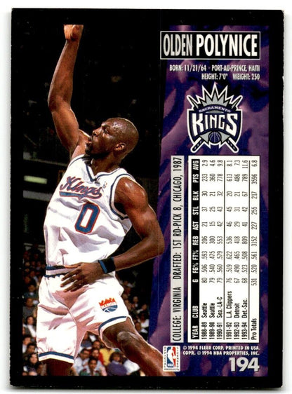 1994-95 Fleer Olden Polynice Sacramento Kings #194