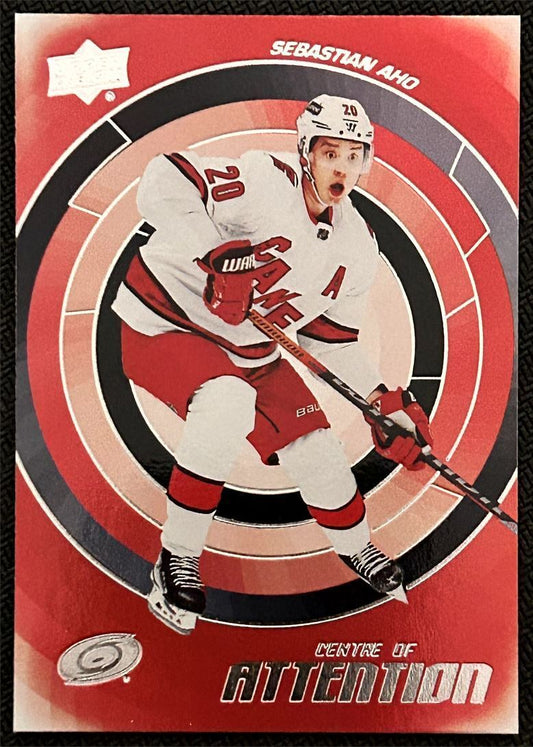 2022-23 Upper Deck Centre of Attention Sebastian Aho Carolina Hurricanes #CA-16