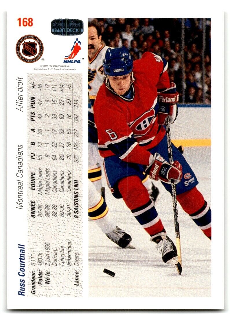 1991-92 Upper Deck French Russ Courtnall Montreal Canadiens #168