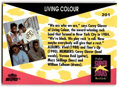 1991-92 ProSet Super Stars MusiCard Living Colour #201