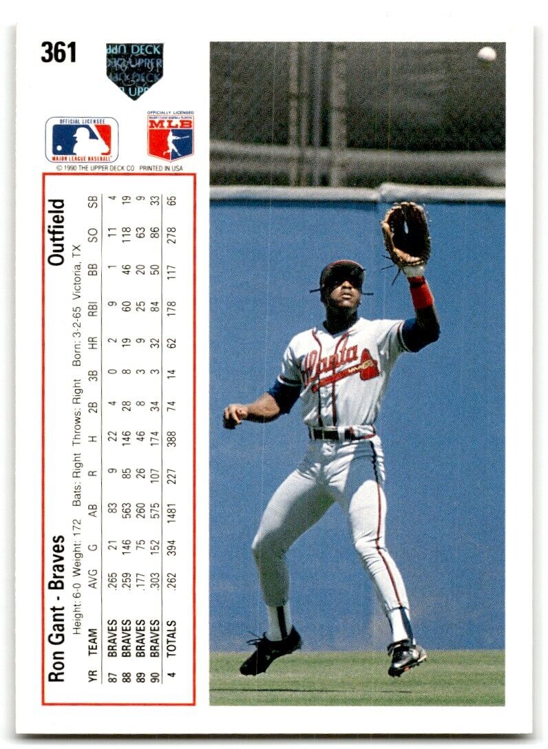 1991 Upper Deck Ron Gant Atlanta Braves #361