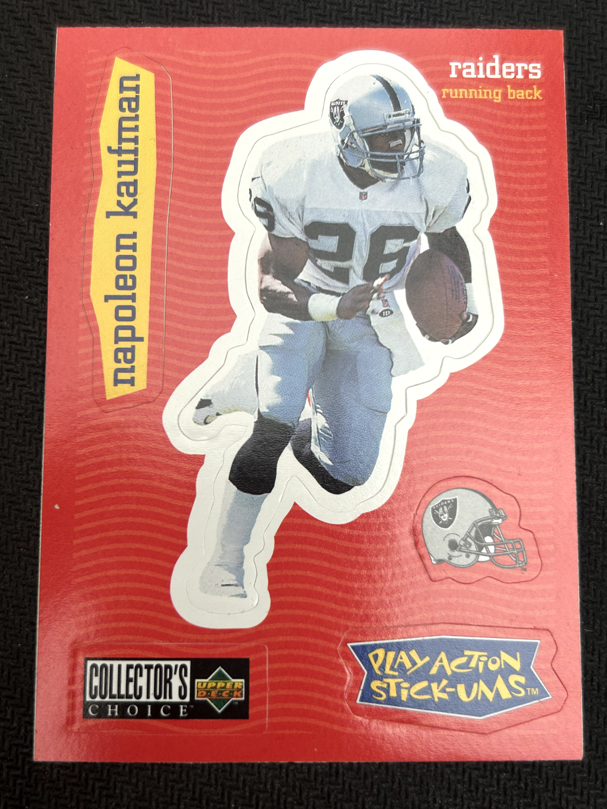 1997 Upper Deck Collector's Choice Napoleon Kaufman S28 Play Action Stick-Ums