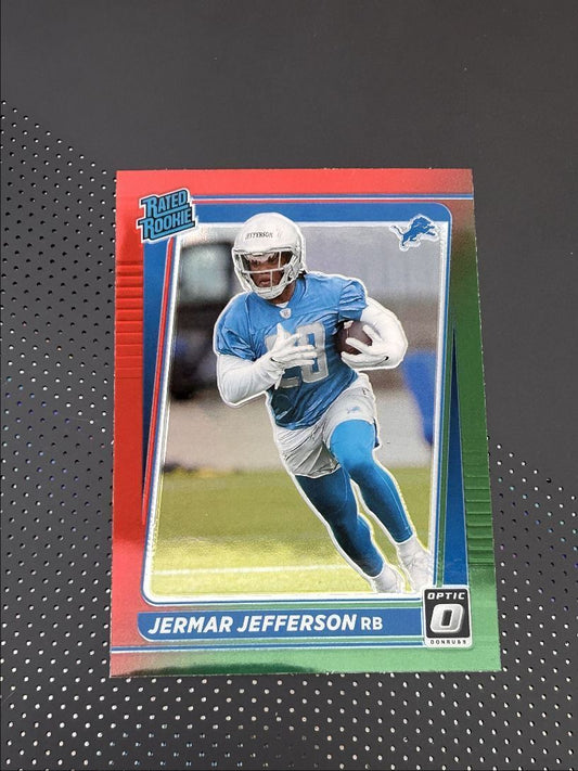 2021 Donruss Optic Rated Rookie Green Red foil Jermar Jefferson Rookie Detroit