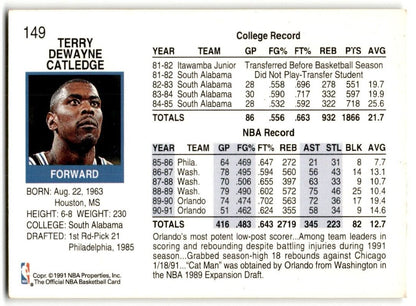 1991-92 Hoops Terry Catledge Orlando Magic #149