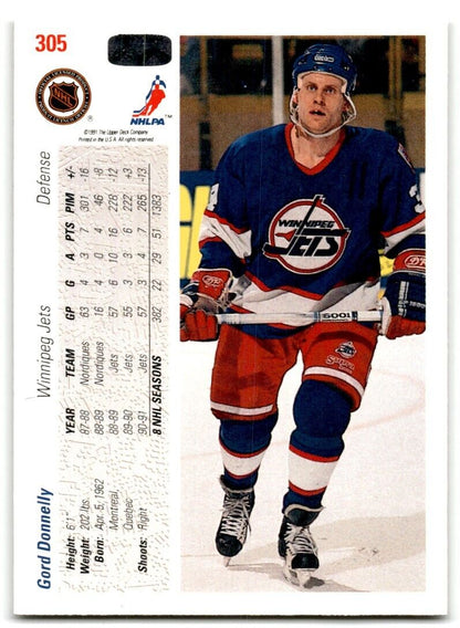 1991-92 Upper Deck Gord Donnelly Winnipeg Jets #305