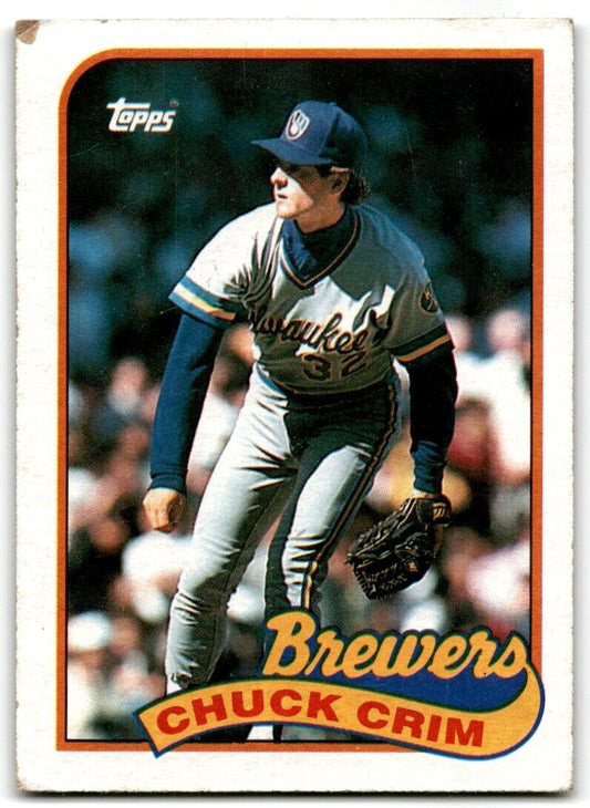 1989 Topps Chuck Crim Milwaukee Brewers #466