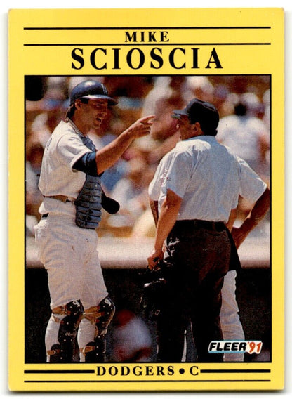 1991 Fleer Mike Scioscia Los Angeles Dodgers #219