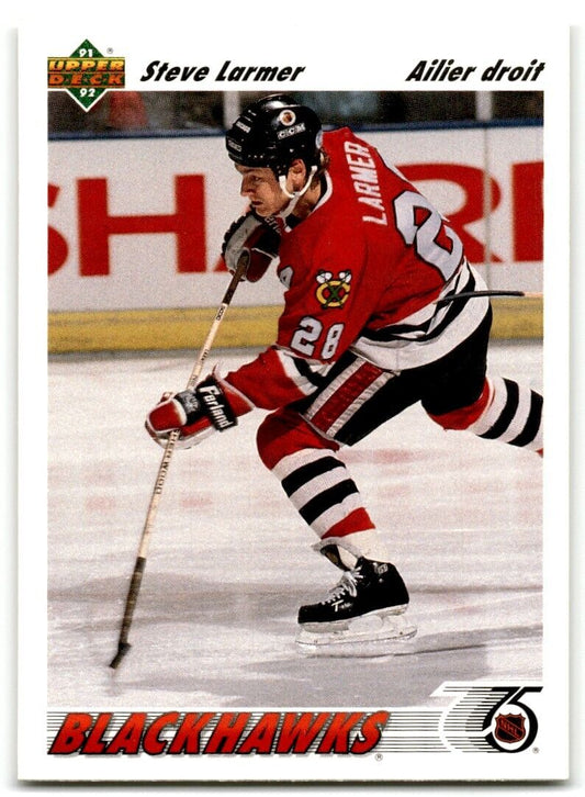 1991-92 Upper Deck French Steve Larmer Chicago Blackhawks #257