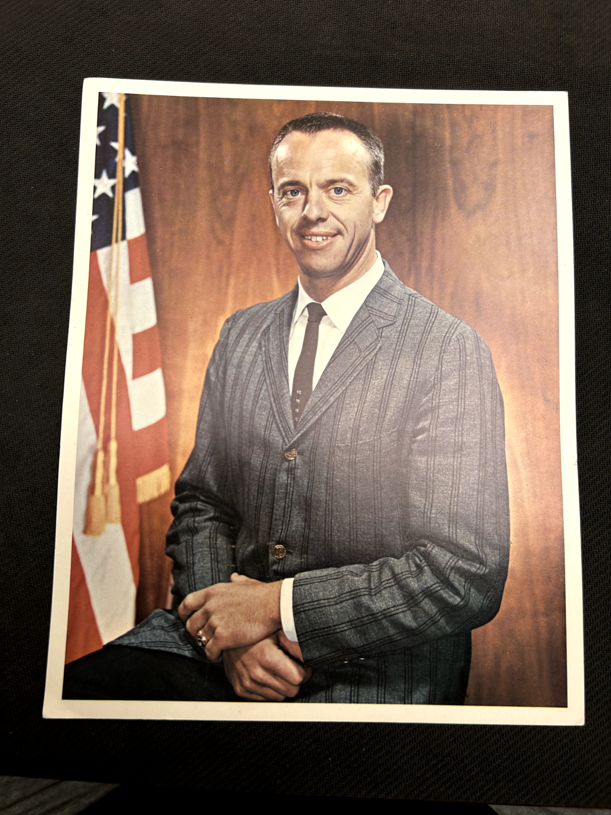 NASA Mercury Apollo astronaut litho Alan B. Shepard, Jr. 8X10 portrait photo