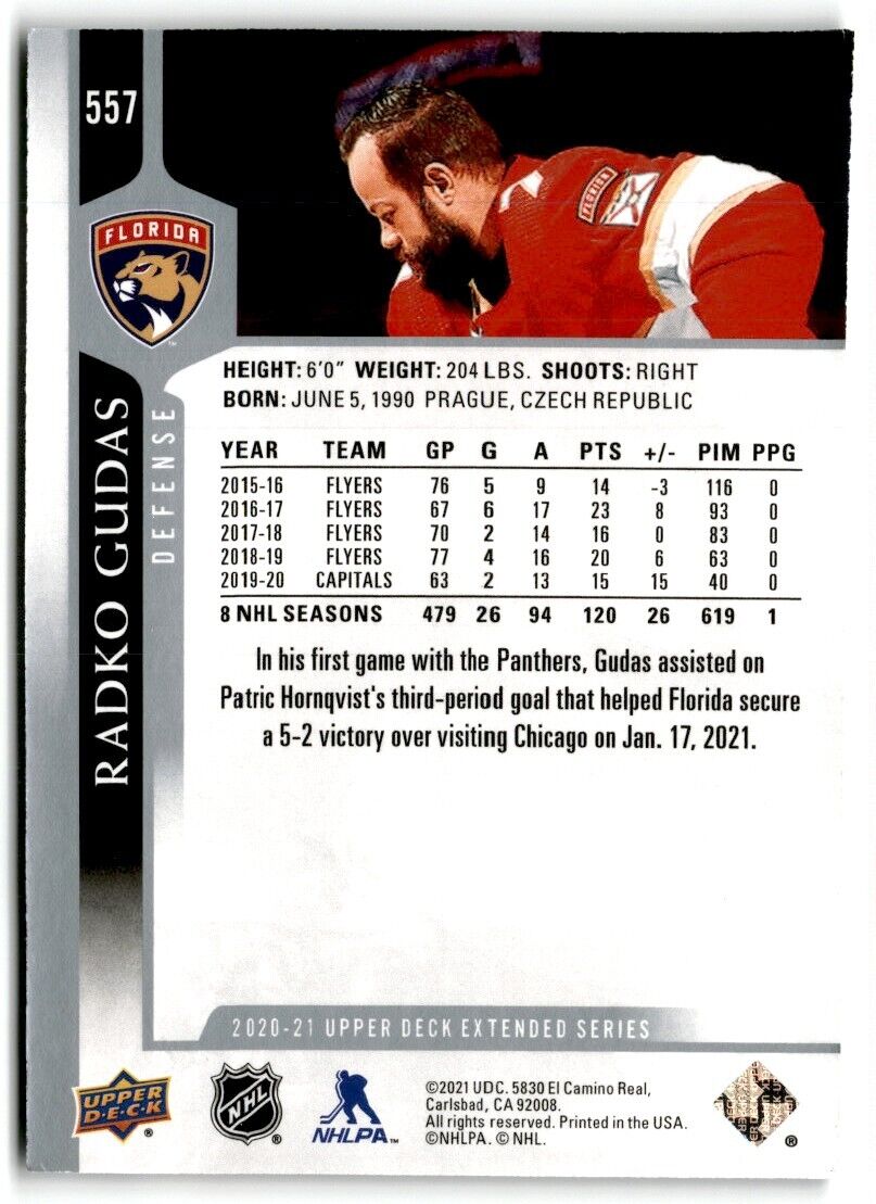 2020-21 Upper Deck Radko Gudas Florida Panthers #557