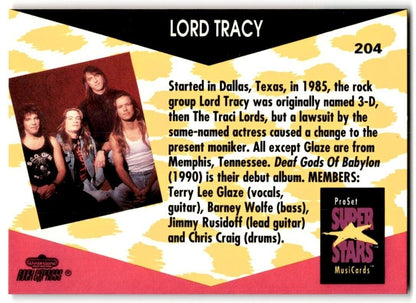 1991-92 ProSet Super Stars MusiCard Lord Tracy #204