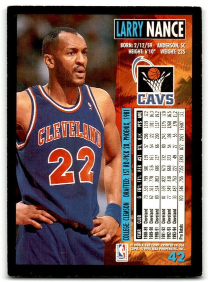 1994-95 Fleer Larry Nance Cleveland Cavaliers #42