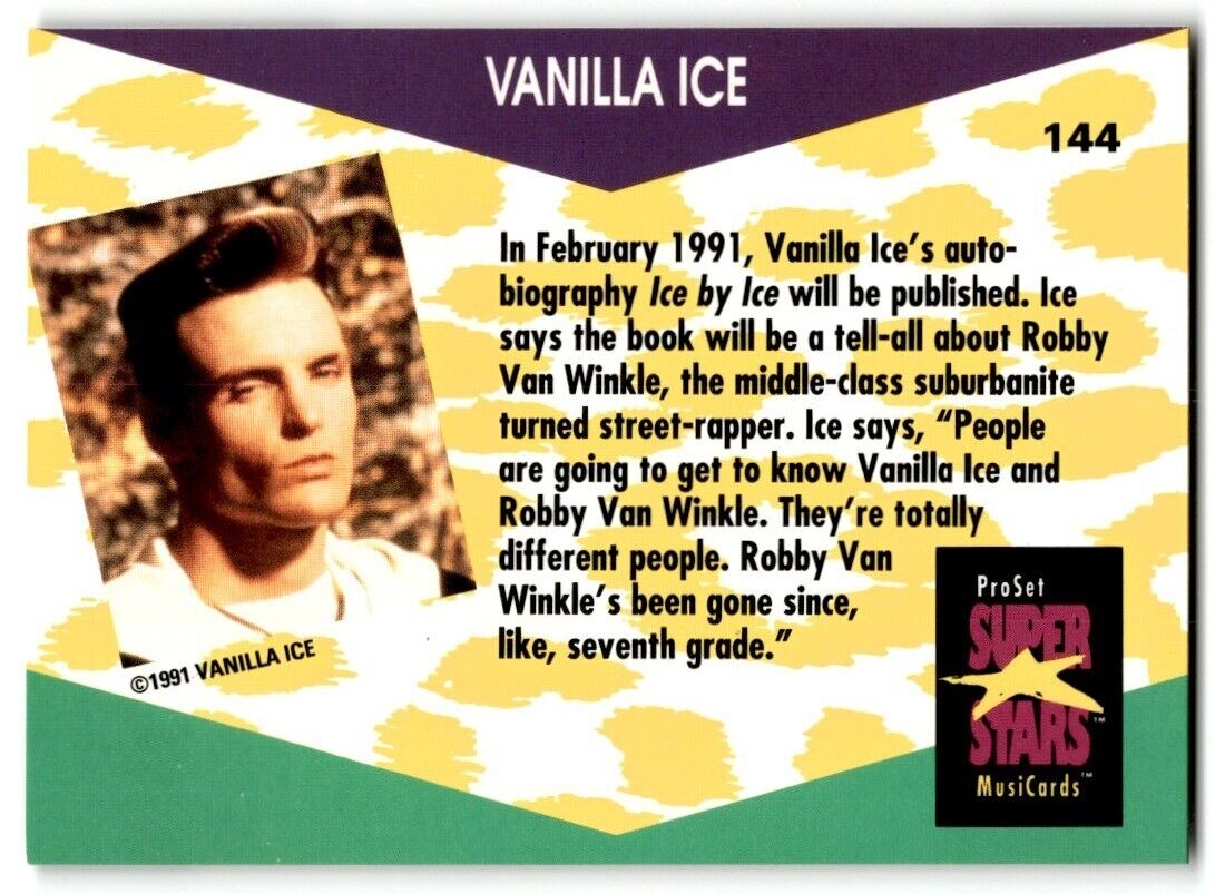 1991-92 ProSet Super Stars MusiCard Vanilla Ice #144