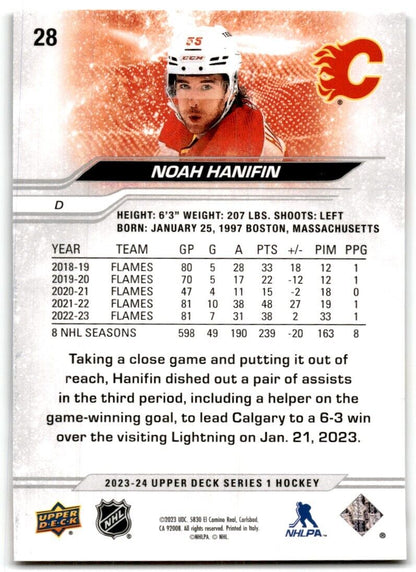 2023-24 Upper Deck Noah Hanifin Calgary Flames #28