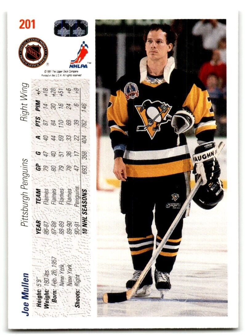 1991-92 Upper Deck Joe Mullen Pittsburgh Penguins #201