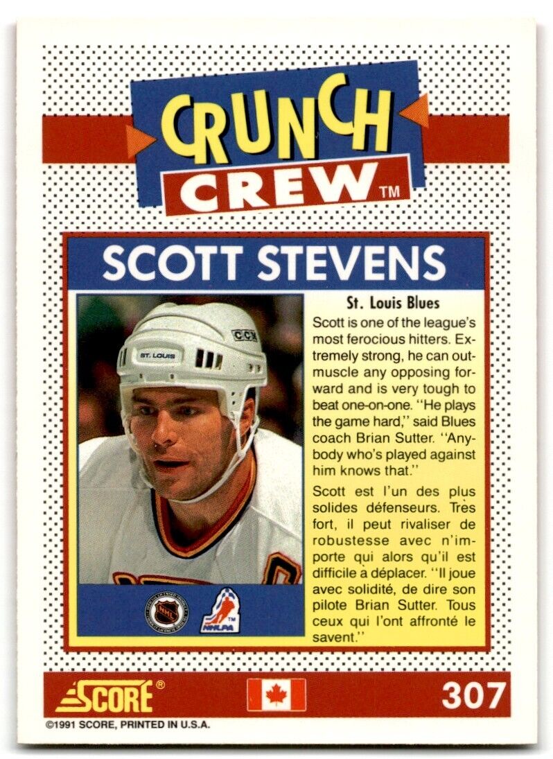 1991-92 Score Canadian Scott Stevens St. Louis Blues #307