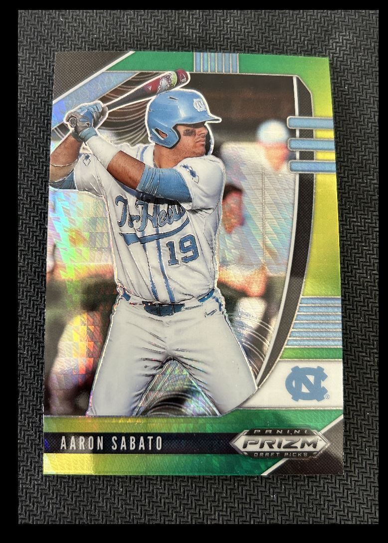 2020 Panini Prizm draft picks green Aaron Sabato North Carolina Tar Heels #PDP27