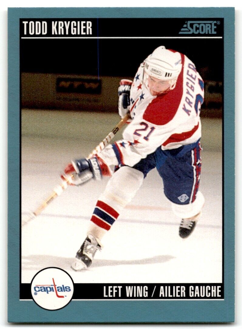 1992-93 Score Todd Krygier Washington Capitals #98