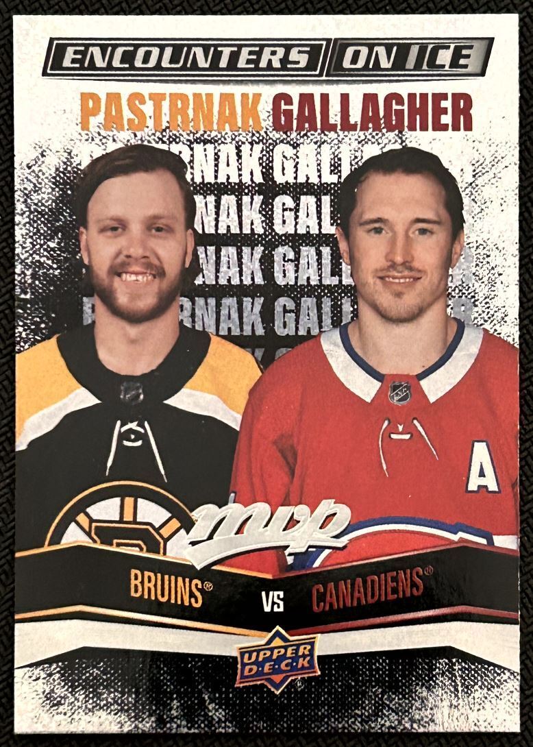 2022-23 Upper Deck MVP Encounters on Ice David Pastrnak/Brendan Gallagher Boston