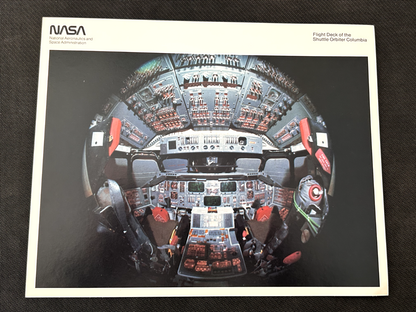 NASA Space Shuttle Columbia flight deck official litho