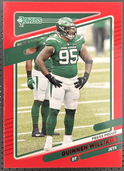 2021 Donruss Press Proof Red Quinnen Williams New York Jets #41 Parallel