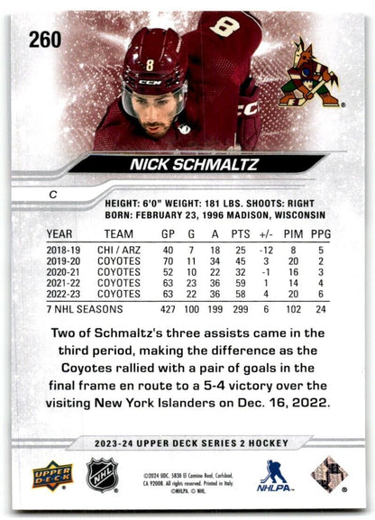 2023-24 Upper Deck Nick Schmaltz Arizona Coyotes #260