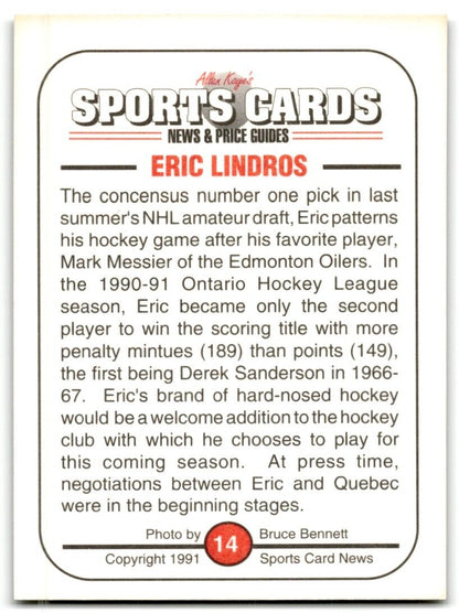 1991-92 Sports Card News Eric Lindros Oshawa #14