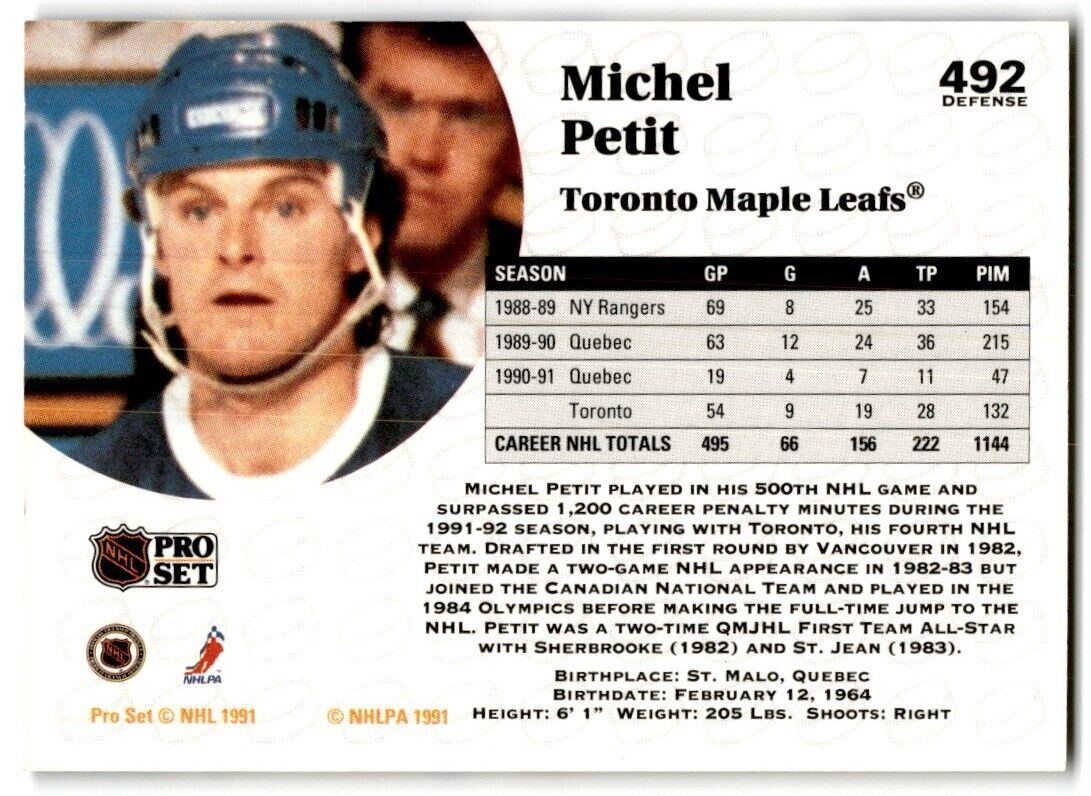 1991-92 Pro Set Michel Petit Calgary Flames #492