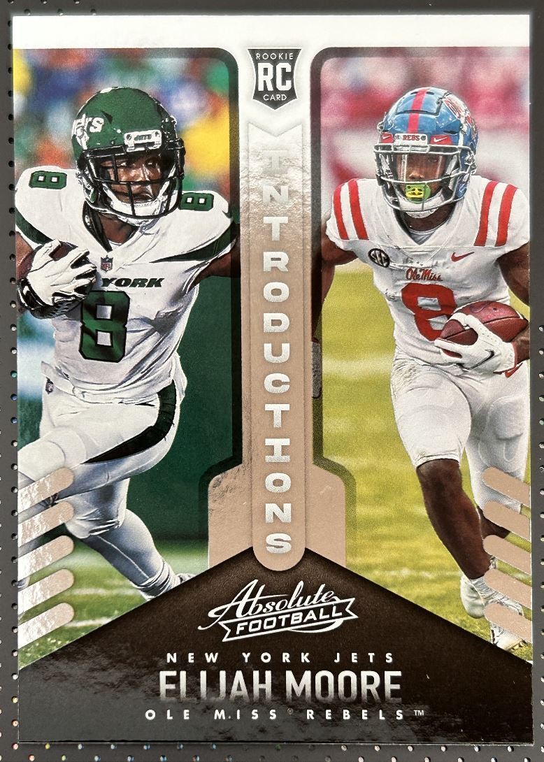 2021 Panini Absolute Elijah Moore Rookie New York Jets #INT-14