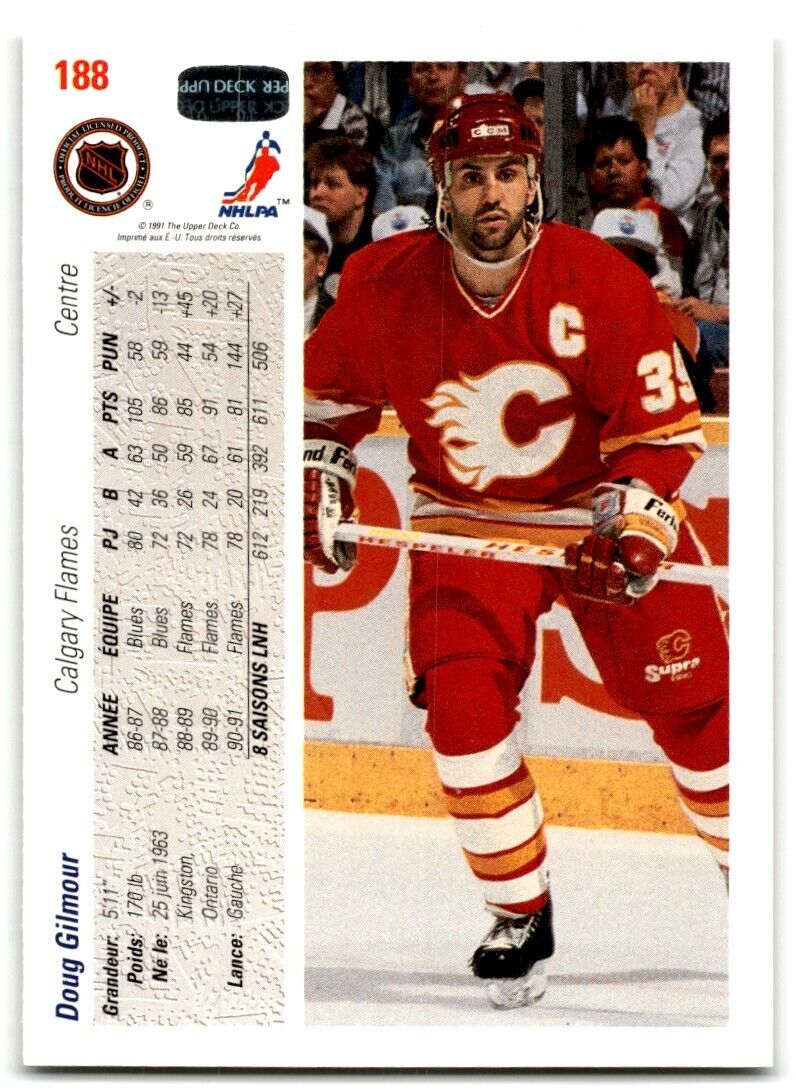 1991-92 Upper Deck Doug Gilmour Calgary Flames #188