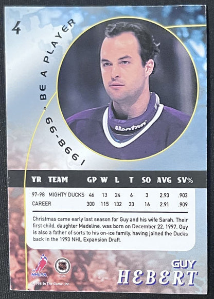 1998-99 Be A Player Guy Hébert Mighty Ducks of Anaheim #4