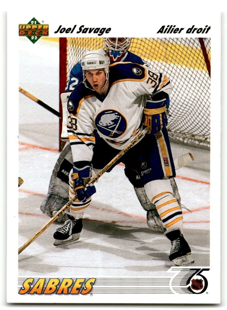 1991-92 Upper Deck French Joel Savage Rookie Buffalo Sabres #423