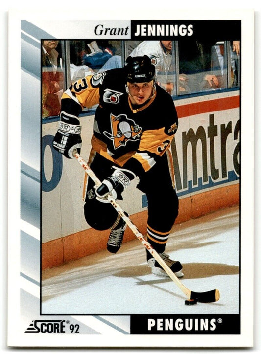 1992-93 Score Grant Jennings Pittsburgh Penguins #542