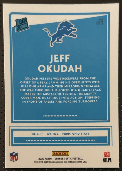 2016 Donruss Optic Jeff Okudah Rookie Detroit Lions #193