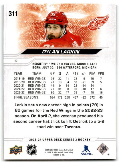 2023-24 Upper Deck Dylan Larkin Detroit Red Wings #311