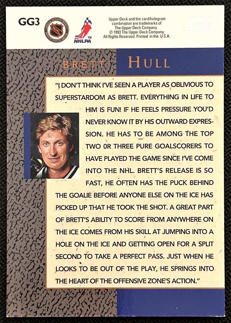 1993-94 Upper Deck Gretzky's Great Ones Brett Hull St. Louis Blues #GG3