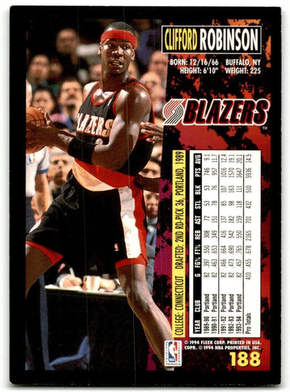 1994-95 Fleer Clifford Robinson Portland Trail Blazers #188