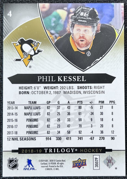 2018-19 Upper Deck Trilogy Phil Kessel Pittsburgh Penguins #4