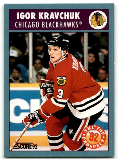 1992-93 Score Canadian Igor Kravchuk Chicago Blackhawks #454