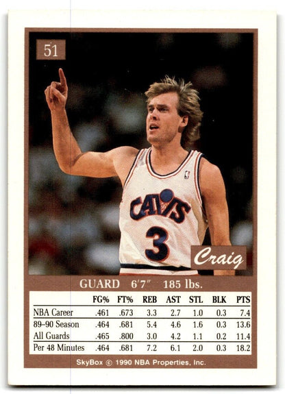 1990-91 SkyBox Craig Ehlo Cleveland Cavaliers #51