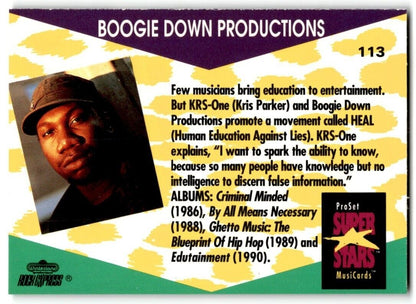 1991-92 ProSet Super Stars MusiCard Boogie Down Productions #113